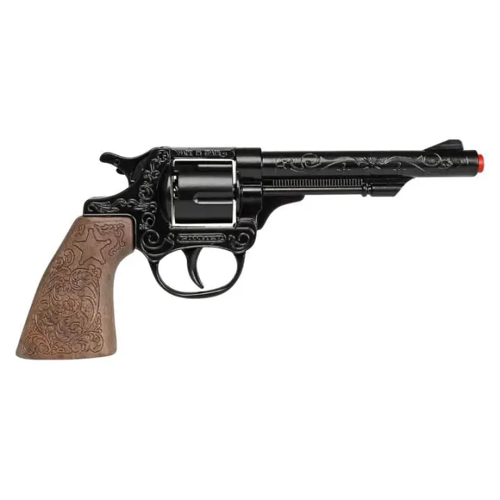 Revólver de juguete Gonher Cowboy 80/6 de 8 disparos con imitación de madera - 1