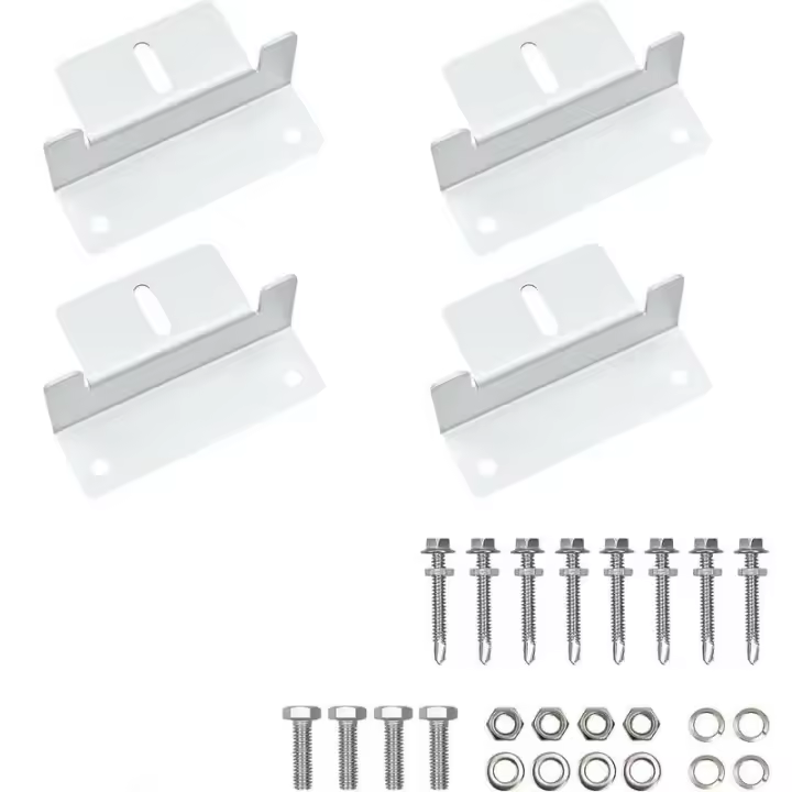 Soporte y Fijación de Panel Solar, 4 Piezas Soporte Z de Panel Solar para Montaje de Panel Solar, Soporte Z con Tuercas y Tornillos para Soporte y Fijación de Panel Solar de Autocaravana - 1