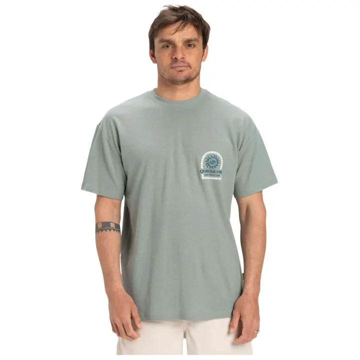 Camiseta de Manga Corta Quiksilver Cl Sun Power para hombre en color verde - 1