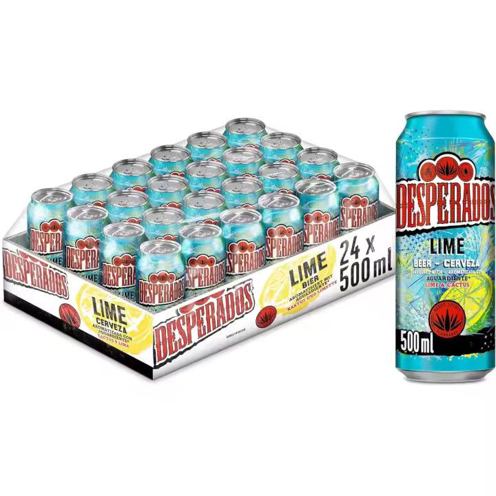 Desperados cerveza tequila lima pack lata, 24 x 50cl - 1