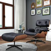 TY323 XL Classic Recliner Light Walnut Armchair Black Cowhide Black Big Head Foot Swivel Deck Chair Furniture Lunch Break Cha Ergonomic Design Office Lunch Break Chair Living Room Comfort Lounge Chair Genuine Top Layer Cowhide Aluminum Alloy Big Head Feet - details 13