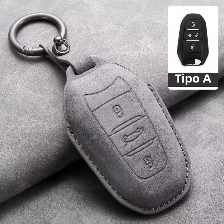 Funda De Llave De Coche En Cuero Para Peugeot 308 408 2008 3008 4008 5008 Citroen C4L C6 C3-XR Picasso DS3 DS4 DS5 Llavero - 1