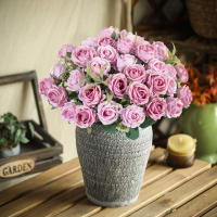 Ramo De Flores Artificiales Rosas Blancas De Seda Para Decoración De Fiesta Navidad Boda Jardín Exterior Sala De Estar Vaso Regalo Familiar - details 7