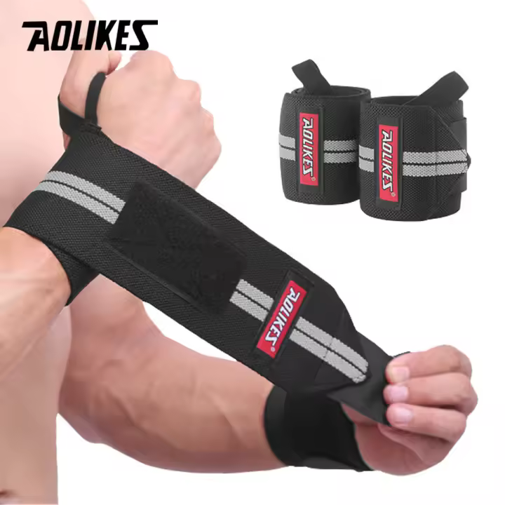 AOLIKES 1 Par De Banda Para Muñeca Soporte De Pesas Para Gimnasio Entrenamiento De Crossfit Y Powerlifting Correas De Apoyo Para Adultos Material De Poliéster - 1