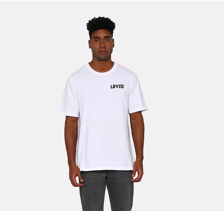 CAMISETA LEVIS RELAXED FIT BLANCA LOGO ESPALDA LETRAS NEGRAS - 1