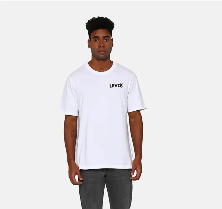 CAMISETA LEVIS RELAXED FIT BLANCA LOGO ESPALDA LETRAS NEGRAS - 1