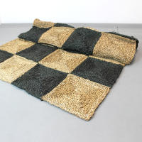 ORION91 Alfombra Ajedrez Interior y Exterior FIBRA NATURAL 180 x 120 cm - SpazioLuzio - details 1