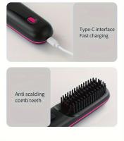 Planchas del pelo，Peine de pelo recto portátil e inalámbrico, calentamiento rápido, diseño anti-calor de temperatura constante, tecnología de iones negativos, pantalla digital inteligente, carga USB, delicado y ligero - details 15