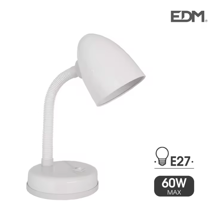 Flexo de sobremesa modelo amsterdam e27 60w blanco edm - 1