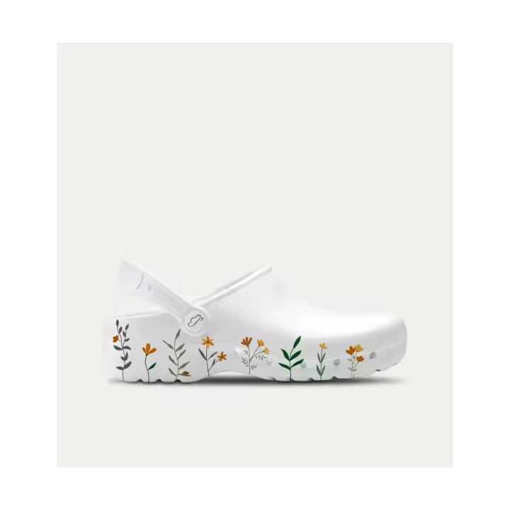 Zuecos EVA blancos mujer   Textil, extraible, efecto memoria y antibacteriano - 1