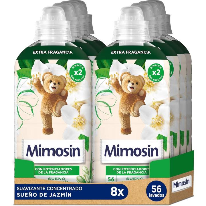 Mimosín concentrated softener jasmine dream, 8 x 56 washes​--mimosín concentrated softener caresses, 8 x 56 washes​---mimosín concentrated softener azul vita, 8 x 56 washes​