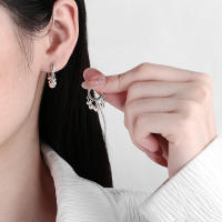 Pendientes de Plata de Ley S925 de estilo Korean, Creativos, Pequeños y frescos, with Borla, pendientes Pequeños de estilo fresco personalizados - details 0