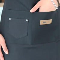 Bib Apron Ajustable De Moda Para Cocina Con Bolsillos Impermeable Y Antiaceite Para Chef De Restaurante Trabajo En La Cocina Uniforme De Barbero Para Hombres Y Mujeres - details 6