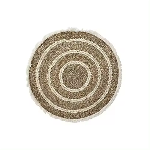 Alfombra Fibra maiz Seagrass 83x83 cm-DAMDAM GO - 1