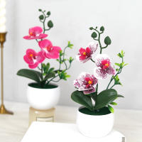 Orquídea Simulada De Mariposa En Maceta Flor Artificial Para Decoración Interior Exterior Oficina Hogar Bodas Estilo Bonsái - details 9