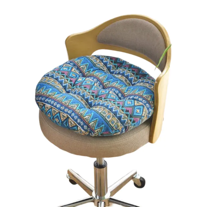 Cojines de asiento redondos coloridos para el hogar, 100% algodón, cómodo cojín para silla de comedor, cocina, jardín, para cojines (40 * 40 cm, nacionalidad) - 1