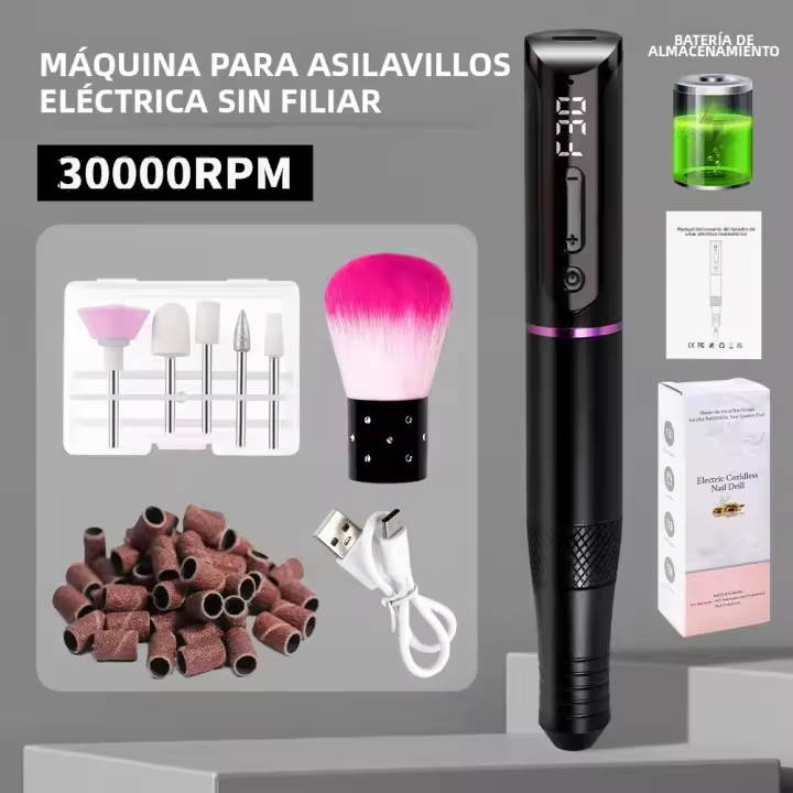 Taladro De Uñas Recargable 35000RPM Con Pantalla Para Manicura Herramientas Para Esmalte De Gel Adecuado Para Manicura - 1