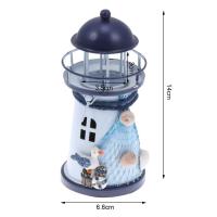 Faro del océano Mediterráneo adornos luz linternas vela faro forma estatuilla artesanía para decoración de oficina en casa - details 0