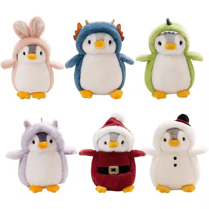 Almohada De Peluche Pingüino Kawaii Juguete De Peluche Pingüino Lindo Regalos Para Niños Edad Recomendada 0-3Años Material Suave - 1