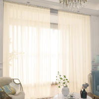 Cortinas De Yarn Blanco Sólido Para Ventanas De Sala De Estar Cocina Modernas Cortinas De Tulle Voile Para Decoración De Hogar Y Oficina - details 10