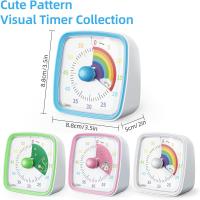 Temporizador visual with Luz Nocturna, temporizador de Cuenta regresiva de 60 minutos para niños y Adultos, temporizador Silencioso PARA EL Aula, temporizador Pomodoro with Patrón de Arcoíris para el hogar, - details 4