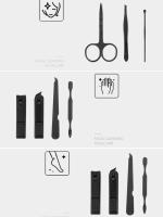 Kit De Manicura Y Pedicura Profesional En Acero Inoxidable Conjunto De Tijeras Para Uñas Y Pies Negro 7/10/12/15/18 Piezas - details 6