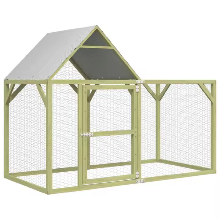 vidaXL GALLINERO MADERA MACIZA DE PINO IMPREGNADA 200X100X150 CM - 1