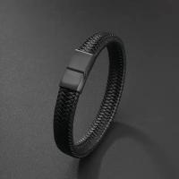 Pulsera De Cuero Retro Para Hombres Abierta Tamaños Múltiples Tejida Regalo Deportivo Al Aire Libre Estilo Vintage - details 2