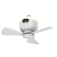Ventilador portátil para camping de 8000 mAh, luz nocturna LED, 3 velocidades, 12 horas de batería, viento fuerte, ideal para dormitorio, tienda de campaña, camping, pesca y aventuras al aire libre. - details 9