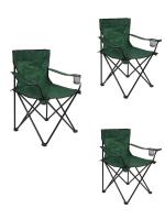 OFERTA[PACK 3] Silla Plegable de Camping de Acero, 50x50x80cm, Silla de Acampada Plegable, Ideal para Camping o Pesca, Estructura de Acero Resistente y Asiento de Lona Impermeable - details 3