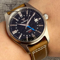 Reloj Automático Tandorio NH34 Para Hombres 39mm GMT Pilot Diversión AR Cristal De Zafiro Fecha Resistente Al Agua 20BAR Moda Relojes De Pulsera De Acero Inoxidable - details 0