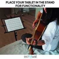 Ociodual Atril Metálico Plegable para Partituras de Música Viajes Desplazamientos Negro Soporte Ajustable Regulable Altura - details 5