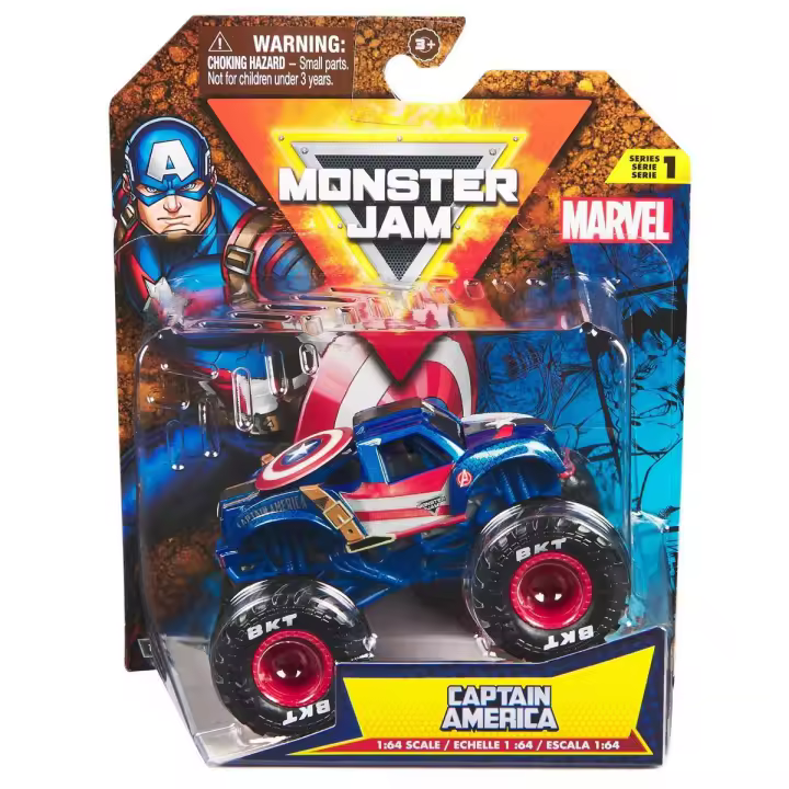 SPIN MASTER - MONSTER JAM - COCHE MONSTER TRUCK MARVEL OFICIAL, ESCALA 1:64 METAL - MODELO ALEATORIO - 6069960 - Coches para Niños - Juegos Infantiles - Juguetes Niños 3 años + - 1