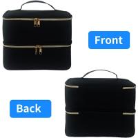 Removable 2-layer nail polish case nail polish storage case nail polish travel case for nail polish tool kit (empty case) (black) - details 1