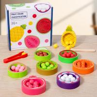 Juego De Montessori Educativo Para Niños Madera Colores Clasificación Alineación Frutas Conociendo Cuentas Entrenamiento Acción Fina Puzzle - details 4