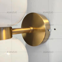 Lámpara De Pared LED Nórdica Tricolor Vidrio Dormitorio Lámpara De Noche Sala De Estar Pasillo Foyer Creativa Sconce Iluminación Fixación - details 16