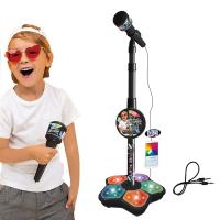 Micrófono Para Niños Con Luz Y Soporte Instrumento Musical De Karaoke Para Entrenamiento Cerebral Y Educación Para Niñas Y Niños - details 3