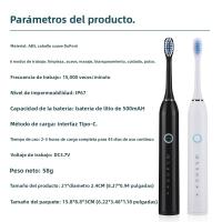 Cepillo De Dientes Eléctrico Sonic Recargable 6 Modos Electrónicos Con Cabezas De Reemplazo Impermeable Limpia Para Adultos - details 6