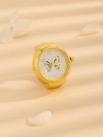 Anillo De Moda 5pcs Con Diseño De Mariposa Reloj De Cuarzo Para Mujeres Y Hombres Material Metálico Unisex - details 4