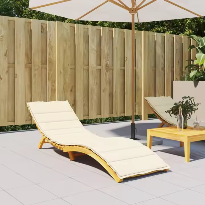 vidaXL Cojín de tumbona de tela Oxford crema 200x70x3 cm - 1