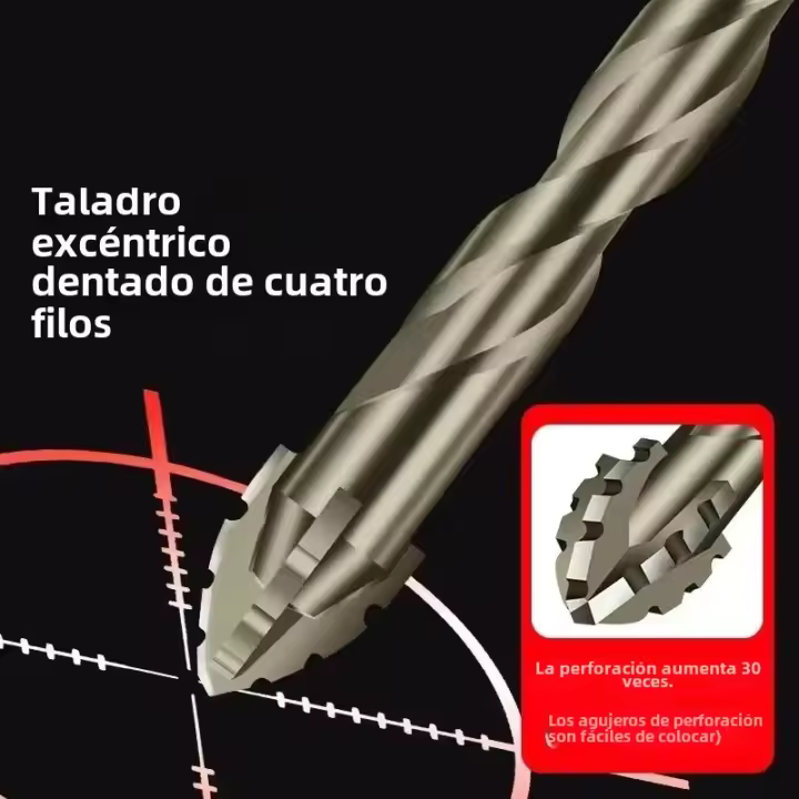 Broca Serrada De Cuatro Lados Para Bricolaje Broca Eclesiástica Para Talud Seco De Azulejos Cerámicos Vidrio Mármol Hormigón Acero Inoxidable - 1