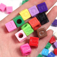 50Pcs Abalorios De Letras Acrílicas Colores Variados Cuadrados Espaciadores Sueltos Para Accesorios De Joyería DIY Pulseras Cadena De Teléfono - details 6