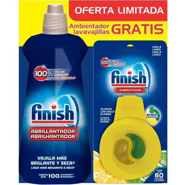 FINISH Abrillantador Abrillantador Lavavajillas 500 ml + Ambientador Lavavajillas - 1