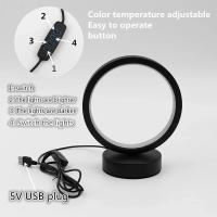 Lámpara De Escritorio Creativa Estilo Nórdico Con LED Y Hierro Fundido Tres Tonos 5VUSB Plug Para Dormitorio Y Estudio - details 4