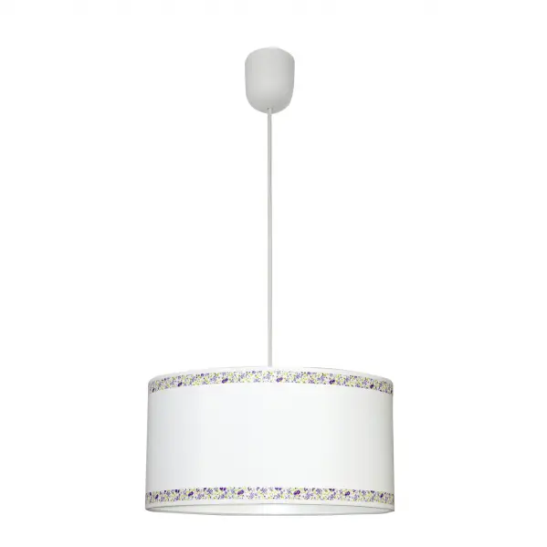 FABRILAMP Colgante Cenefa Blanco/Lila 1xe27 Regulable en Altura - 1