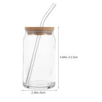 Copa De Vidrio De 500ML Con Tapa Y Pajita Para Café Frío Translúcido Copa De Leche Mocha Cóctel Whiskey Cerveza Uso Doméstico - details 7