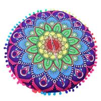 Funda De Cojín Redonda De 43 Cm 17 Pulgadas Estampado Floral Bohemio Para Meditación Y Decoración De Suelo Material Poliéster Tecido Tejido Jacquard - details 6