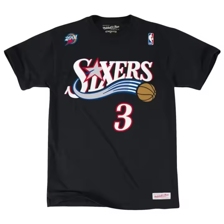 Camiseta Allen Iverson Philadelphia 76Ers Mitchell & Ness N&N negra - 1