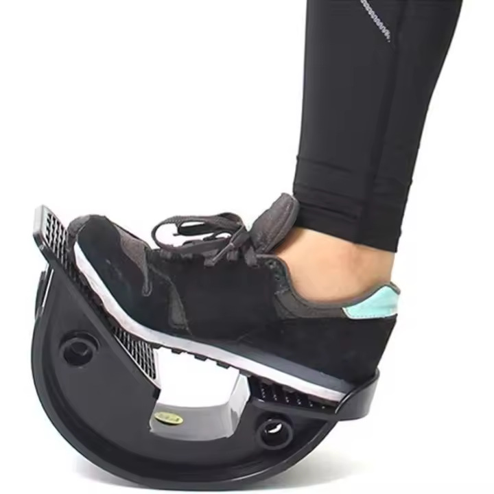Tabla de estiramiento de tobillo y mecedora para estirar los pies, para tendinitis de Aquiles, estiramiento muscular, estiramiento de pies, yoga, fitness, deporte, masaje con pedal, color negro - 1