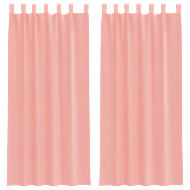 vidaXL Cortinas de gasa con bolsillos para varillas 2 uds. rosa - 1
